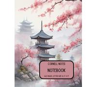 Cornell Notes Notebook: Letter Size (8,50x11,00in) | 160 Lined Pages with Cornell Layout | Softcover theme: Japanese sakura secret garden.