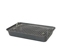 Corner Litter Box - Acero inoxidable 30cm, Rabbit Potty Trainer, Anti Mordedura Edge | Base estable, bandeja de la jaula Litter, Pan de entrenamiento para mascotas para animales pequeños y medianos