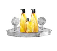 Corner Shower Organizer - PET Triangular Suction Cup | 9 Inch Transparent No-Drill Bathroom Shower Corner Storage Rack | Perfect For Organizing Toiletries In Bathrooms