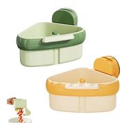 Corner Sink Strainer，Sink Strainer Basket with Suction Cup，Stable and Fast Flow Press Dumping，Self-Cleaning Design Kitchen Storage Rack Bracket，Triangle Corner Hanging Food Collector (2PCS)