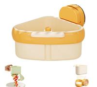 Corner Sink Strainer,Sink Strainer Basket with Suction Cup,Stable and Fast Flow Press Dumping,Self-Cleaning Design Kitchen Storage Rack Bracket,Triangle Corner Hanging Food Collector (Orange)