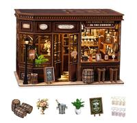 Corner Tavern - Kit de casa de muñecas en miniatura - Montaje acogedor pub modelo escena - Rompecabezas 3D inspirado para adultos