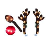 Cornes De Renne Pour Voiture - Decoración De Fêtes Avec Lumières LED | Kit De Décoration De Bois De Renne | Pour Van Camionetas Toit Fête De Vacances Célébration Saisonnière Conduite