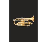 Cornet Notebook: 6"x9" matt black paperback journal - 120 lined pages - Bb cornet brass band