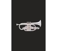 Cornet Notebook: 6"x9" matt black paperback journal - 120 lined pages - Bb cornet brass band
