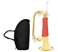Corneta de latón para orquestas de caballería chapada en oro para principiantes, para guardias de honor, festivales, corneta de latón con bolsa de almacenamiento