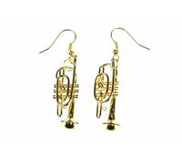 corneta trompeta de oro pendientes pendientes de la trompeta Miniblings Brass Band + Caja