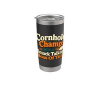 Cornhole Champ Boss Of Toss Yard Juego Humor Vaso térmico de acero inoxidable de doble pared