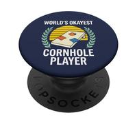 Cornhole Funny World'S Okayest Cornhole Player PopSockets PopGrip Adhesivo