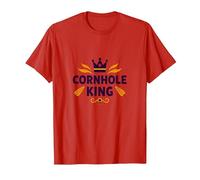 Cornhole King: Campeón de Juego Regal Backyard Camiseta, Hombre, Rojo, L