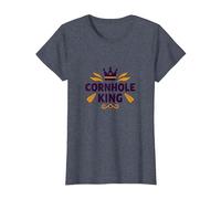 Cornhole King: Campeón de Juego Regal Backyard Camiseta, Mujer, Azul Jaspeado, XXL