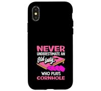 Cornhole Lover Nunca Subestimar A Una Vieja Dama Carcasa para iPhone X/XS