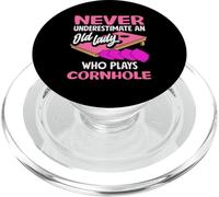 Cornhole Lover Nunca Subestimar A Una Vieja Dama PopSockets PopGrip para MagSafe