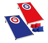 Cornhole Oficial de Aluminio - 90×60 cm - Tableros Ligeros y Resistentes + 8 Sacos - Set Completo con Bolsa de Transporte - Juego Exterior para Niños y Adultos - Original Corner