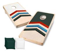 Cornhole Oficial de Madera - 90×60 cm - 2 Tableros + 8 Sacos - Set Completo con Bolsa de Transporte - Juego Exterior para Niños y Adultos - Jardín, Playa - Original Corner