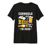 Cornhole y Cerveza por eso Estoy aquí Funny Corn Hole Camiseta Premium