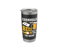 Cornhole y cerveza por eso estoy aquí Funny Corn Hole Vaso térmico de acero inoxidable de doble pared