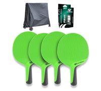 CORNILLEAU - Pack de 4 raquetas de exterior + 1 funda de mesa premium + pelotas de ping pong 2* - Family Pack Outdoor