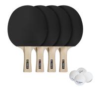 Cornilleau - Sport Pack Quattro - Juego de 4 Bates de Tenis de Mesa de Interior y 4 Pelotas - Goma ITTF 1 Estrella - Precisión y Control