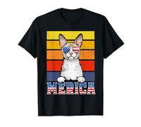 Cornish Rex Cat 4th of July Merica American Mericat Cats Camiseta