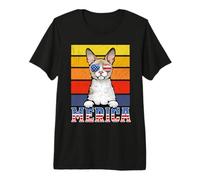 Cornish Rex Cat 4th of July Merica American Mericat Cats Camiseta Premium