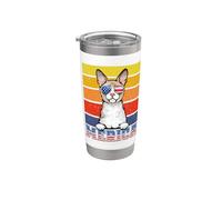 Cornish Rex Cat 4th Of July Merica American Mericat Cats Vaso térmico de acero inoxidable de doble pared