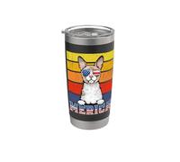 Cornish Rex Cat 4th Of July Merica American Mericat Cats Vaso térmico de acero inoxidable de doble pared