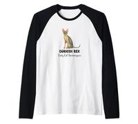 Cornish Rex Cat Funny Diching Curly Cat Travesuras Camiseta Manga Raglan