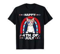 Cornish Rex Cat Happy 4th of July Patriotic American Cats Camiseta