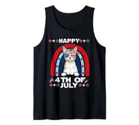 Cornish Rex Cat Happy 4th of July Patriotic American Cats Camiseta sin Mangas