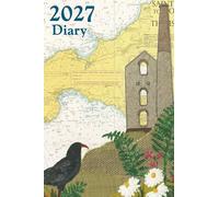 Cornish Tin Mine Cornwall A6 2027 pocket diary daily planner journal - coastal nautical designs sewn onto old sea charts maps | Week to view