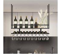 CORNLYYUMI Estante de Montaje en Techo para Copas de Vino, Estante Colgante para Copas de Vino, Estante Colgante para Copas de Vino de Altura Ajustable de 30 a 55 cm, Bar, cafetería, coci