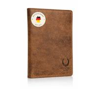 Corno d´Oro Funda de piel para pasaporte de alta calidad con protección RFID, hecha a mano para carné de conducir, pasaporte, tarjetas de crédito, organizador de pasaporte delgado en caja de regalo