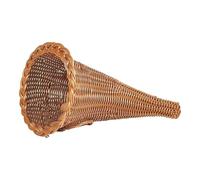 Cornucopia - Canasta tejida a mano de ratán natural, centro de mesa para decoración de mesa de Acción de Gracias, exhibición de cosecha, decoración rústica para el hogar, reunión de otoño, esencial