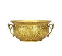 Cornucopia de Cobre, Cornucopia de latón, Adorno de Escritorio, decoración China, figuritas de Cristal, Cuencos de ofrenda budistas, Cuenco de Tesoro de latón, Precioso Regalo, Tesoro, 22 cm