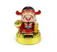 (Cornucopia) Muñeca de la Riqueza de Dios que mueve la cabeza, regalo de Año Nuevo con energía solar, accesorio