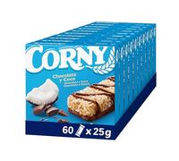 Corny - Barritas de Cereales con Chocolate y Coco. 10 estuches con 6 barritas 10x(6x25g)