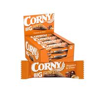 Corny Big Barritas de Cereales con Cacahuetes y Chocolate, 24x50 g | Formato XL, Cereales Integrales, Fuente de Fibra y Energía, Snack Saciante para Deporte o Estudio