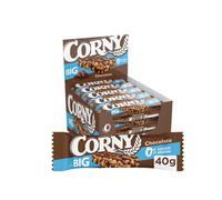 Corny Big, Pack 24 unidades x 40g, Barrita Sin Azúcares Añadidos Sabor Chocolate 0%, Más Grande, Más Chocolate, Fuente de Energía y Fibra, Textura Crujiente