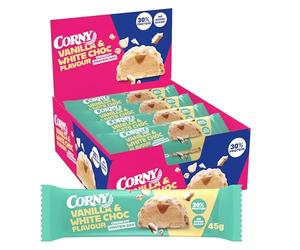 Corny Protein Barritas Chocolate Blanco y Vainilla, 13,5 g, 12x45 g