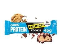Corny Protein Crunchy - Barrita Proteica de Chocolate con Leche Sabor Cookie 45 g, 30% Proteinas, 0% Azúcares Añadidos, Ayuda al Desarrollo y Recuperación de la Masa Muscular, Taste the Power