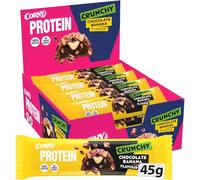 Corny Protein Crunchy Barritas de Chocolate con Leche y Sabor Plátano - Con Colágeno y Sin Azúcares Añadidos - Caja 12 x 45g