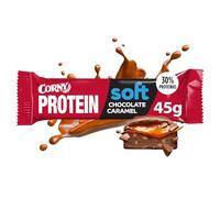 Corny Protein Soft - Barrita Proteica de Chocolate con Leche Sabor Caramelo 45g, 30% Proteinas, 0% Azúcares Añadidos, Ayuda al Desarrollo y Recuperación de la Masa Muscular, Taste the Power