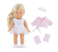 Corolle El Juego de Regalo de Mini Bailarina Rosa Corolline Incluye muñeca de 8 Pulgadas y 3 Accesorios: Tiara, suéter de Ballet y Calentadores de piernas, para Edades de 3 años en adelante