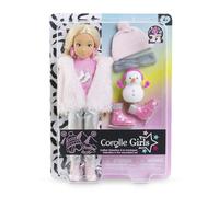 Corolle Set muñeco de vestir Girls Valentine – Chaqueta acogedora, 4 piezas, 28 cm, aroma vainilla