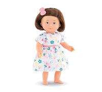 Corolle Mon Premier Poupon 9000260030 Eglantine - Muñeca de Cuerpo Blando con Pelo castaño, coletero y Vestido Floral, Aroma a Vainilla, 32 cm, Adecuado para niños a Partir de 18 Meses