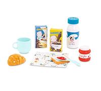 Corolle- Set de Desayuno para Muñecos de 36 cm a 42 cm, Incluye Caja de Cacao, Caja de Cereales, Bote de Leche, Croissant, Tostada, Cuchara con Mermelada, Adecuado a Partir de 2 Años