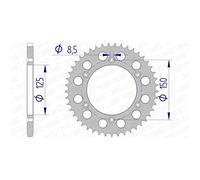 Corona AFAM 45 dientes tipo 72304 N paso 520 Alu Husaberg TE 125