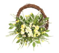 Corona artificial for puerta de entrada, corona de primavera de 35 cm for puerta de entrada, corona de hortensias rosas rústicas artificiales for puerta de entrada, for decoración de casa de campo.