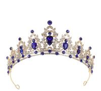 Corona barroca verde gótica rey reina tiara de cristal vintage para fiestas, concursos, bodas y bailes de graduación, talla única, Diamante falso, Estrás